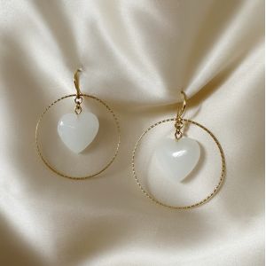 White Amor Earrings (Sold in Pairs)