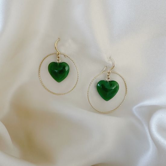 Boucles d'oreilles Green Amor (vendues par paires)