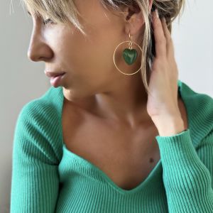 Boucles d&#039;oreilles Green Amor (vendues par paires)