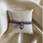 Bracelet Glitter Heart Purple