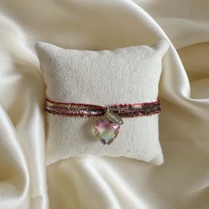 Bracelet Glitter Heart Sunset