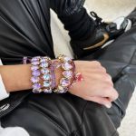 Bracelet Glitter Heart Purple