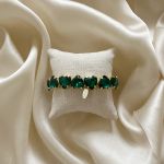 Emerald Rhinestone Heart Bracelet