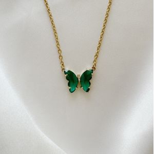 Collier Butterfly Emeraude