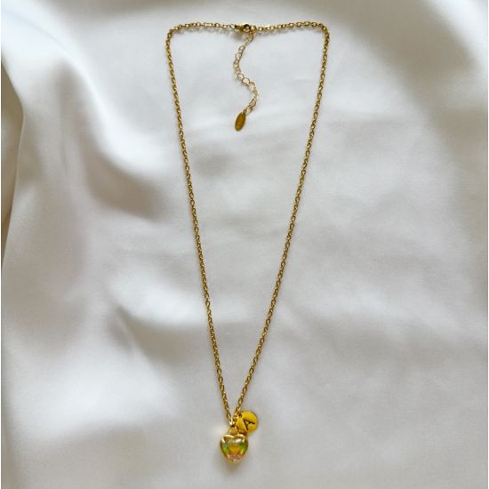 Collier Goldy Heart Rainbow à personnaliser