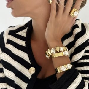 Manchette Glam Gold Cristal