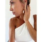 Boucles Sphère Baguette Gold Cristal