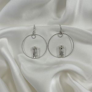 Boucles d'oreilles Sphère Baguette Silver Cristal ( vendues par paires)