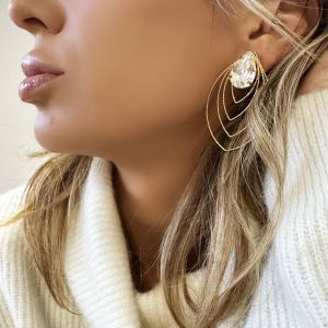 Boucles d&#039;oreilles Butterfly gold Cristal ( vendues par paires)
