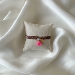 Five Brown and Pink Bracelet