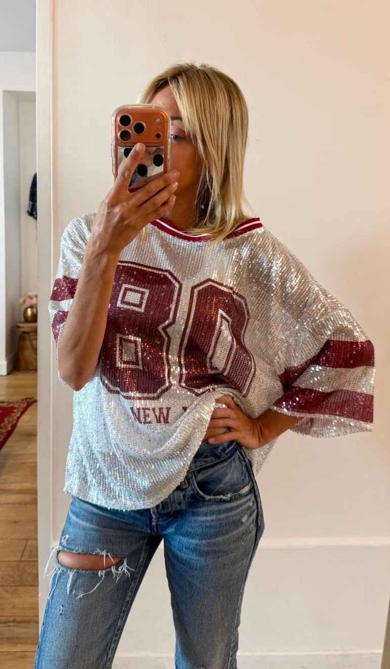 TEE SHIRT New York 80 bordeaux