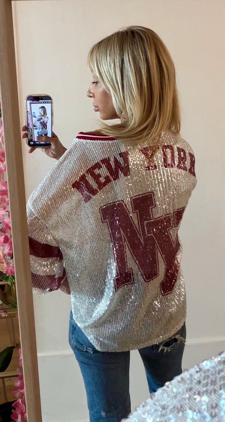 TEE SHIRT New York 80 bordeaux