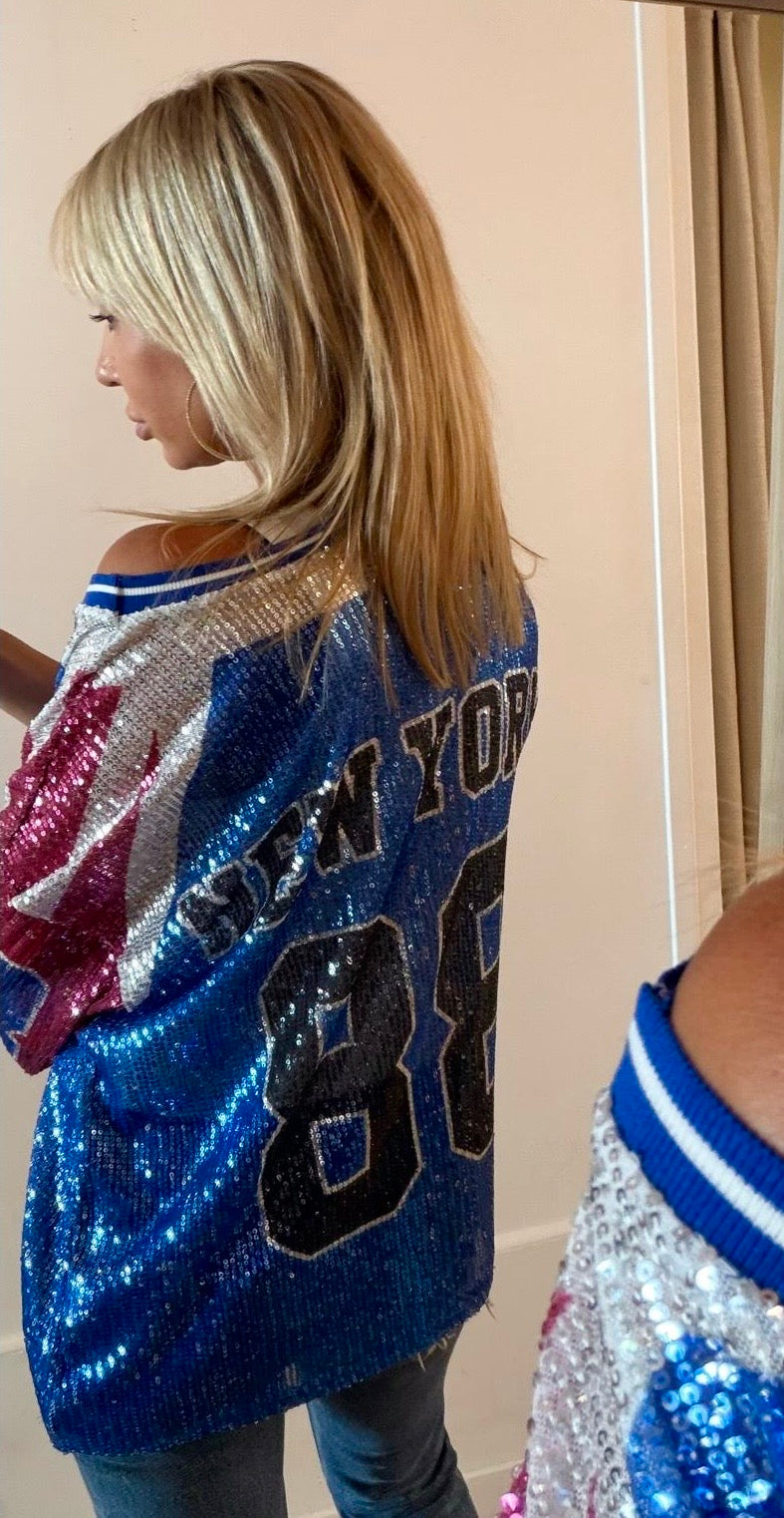 TEE SHIRT New York 88 bleu