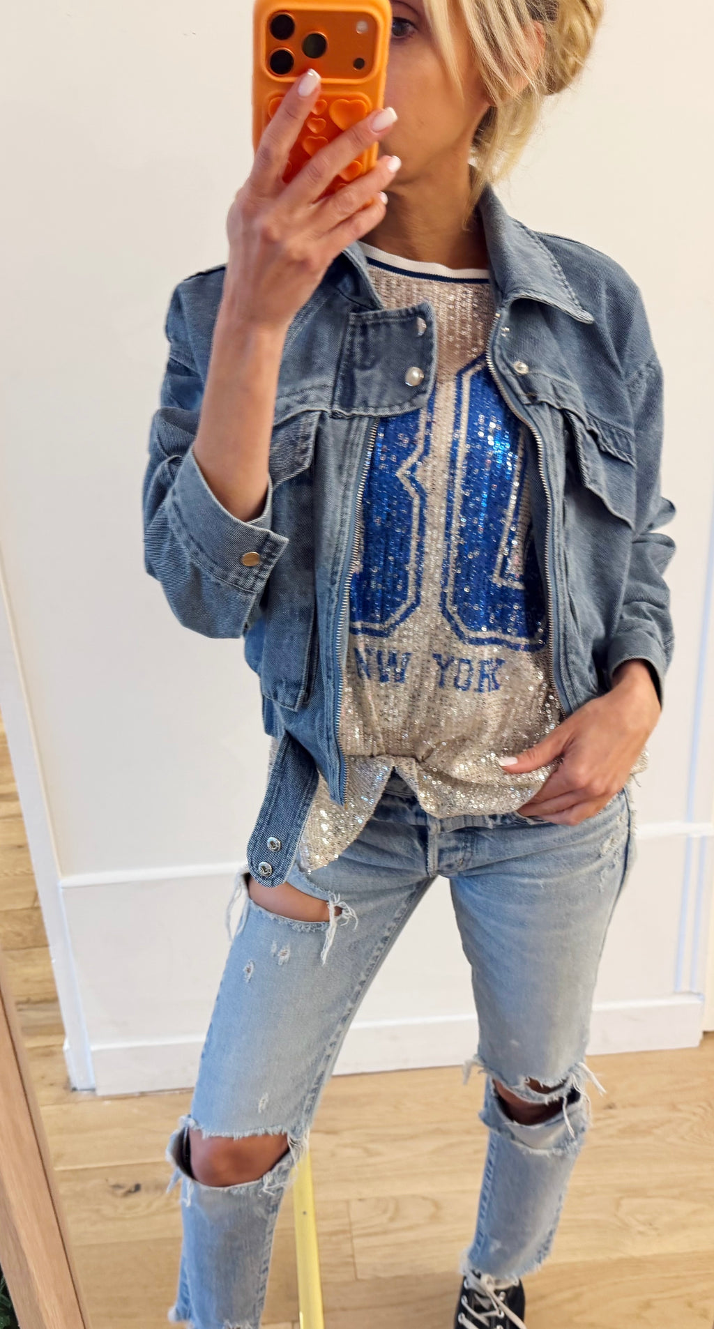 TEE SHIRT New York bleu