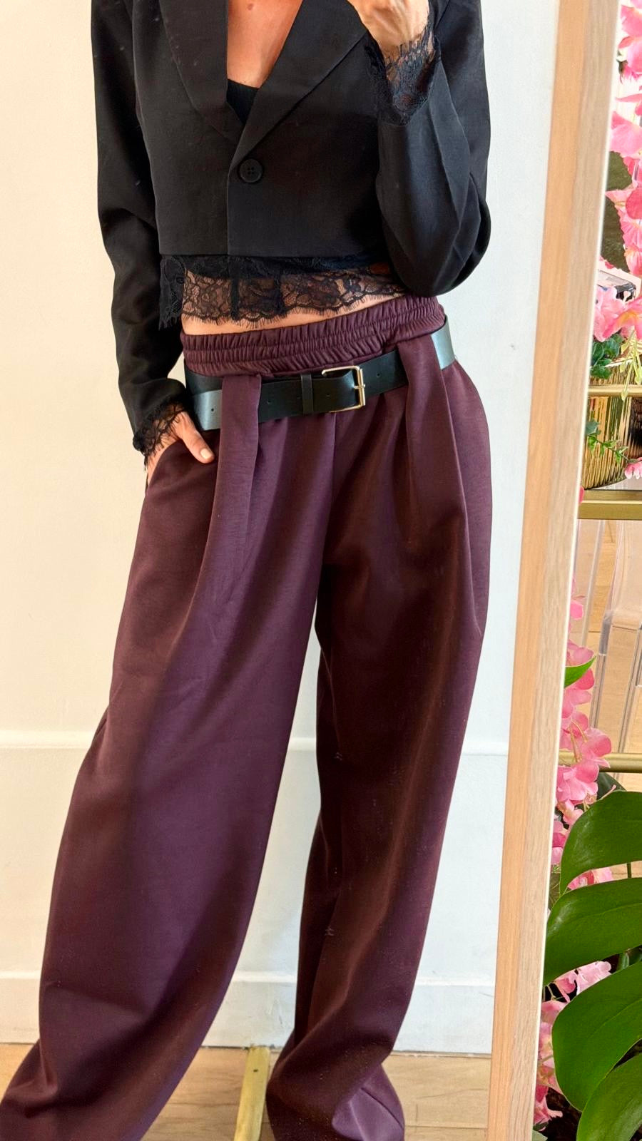 PANTALON Ophélie prune