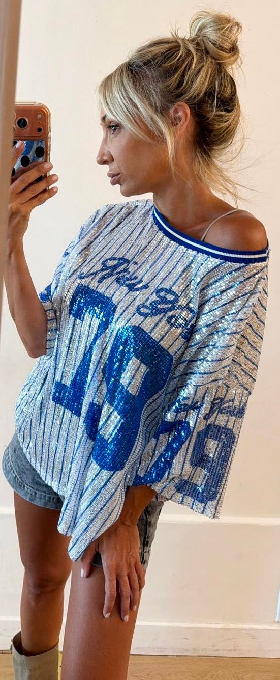 TEE SHIRT New York 79 Baseball bleu