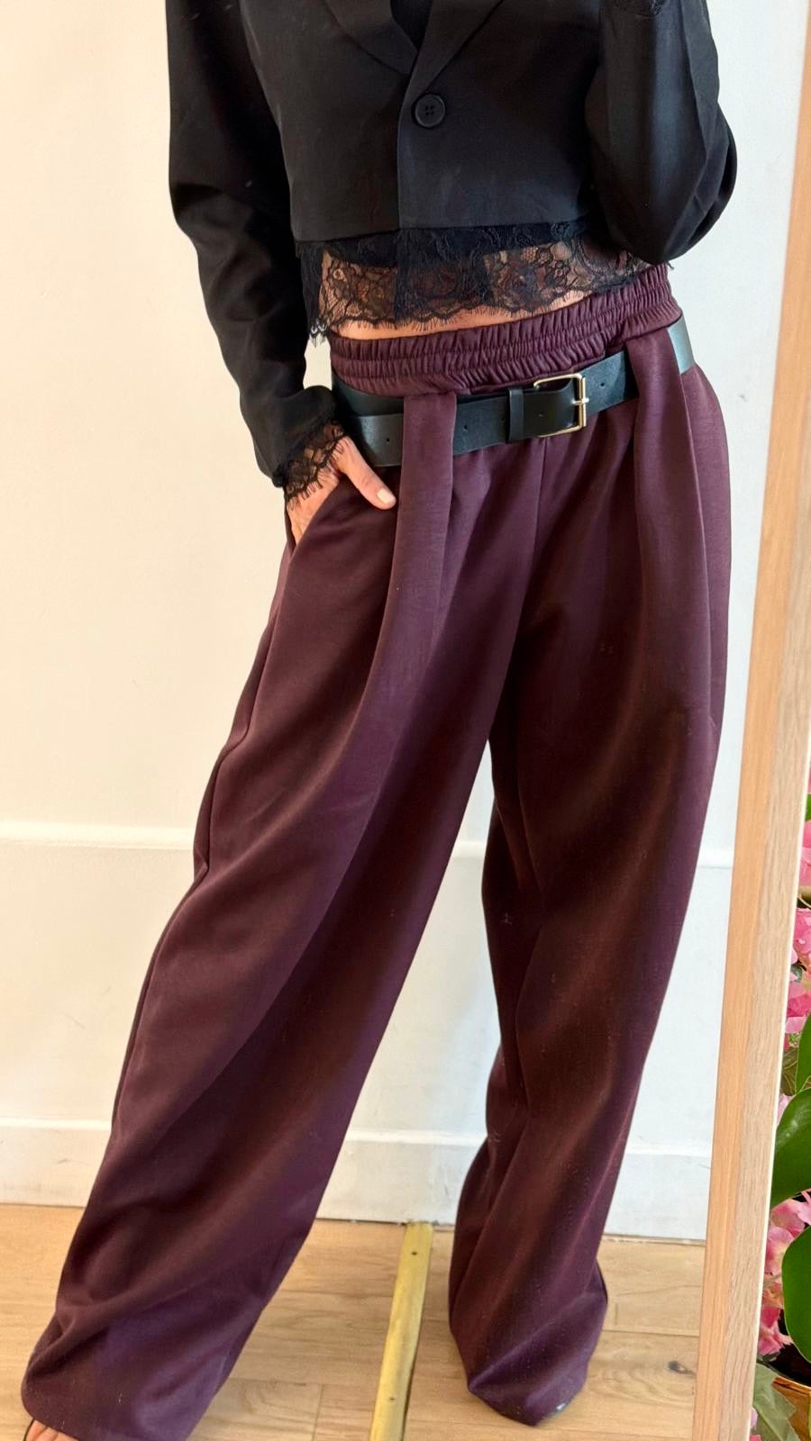 PANTALON Ophélie prune