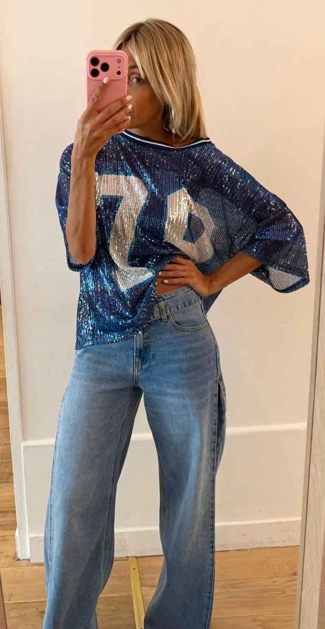 TEE SHIRT New York 79 bleu foncé