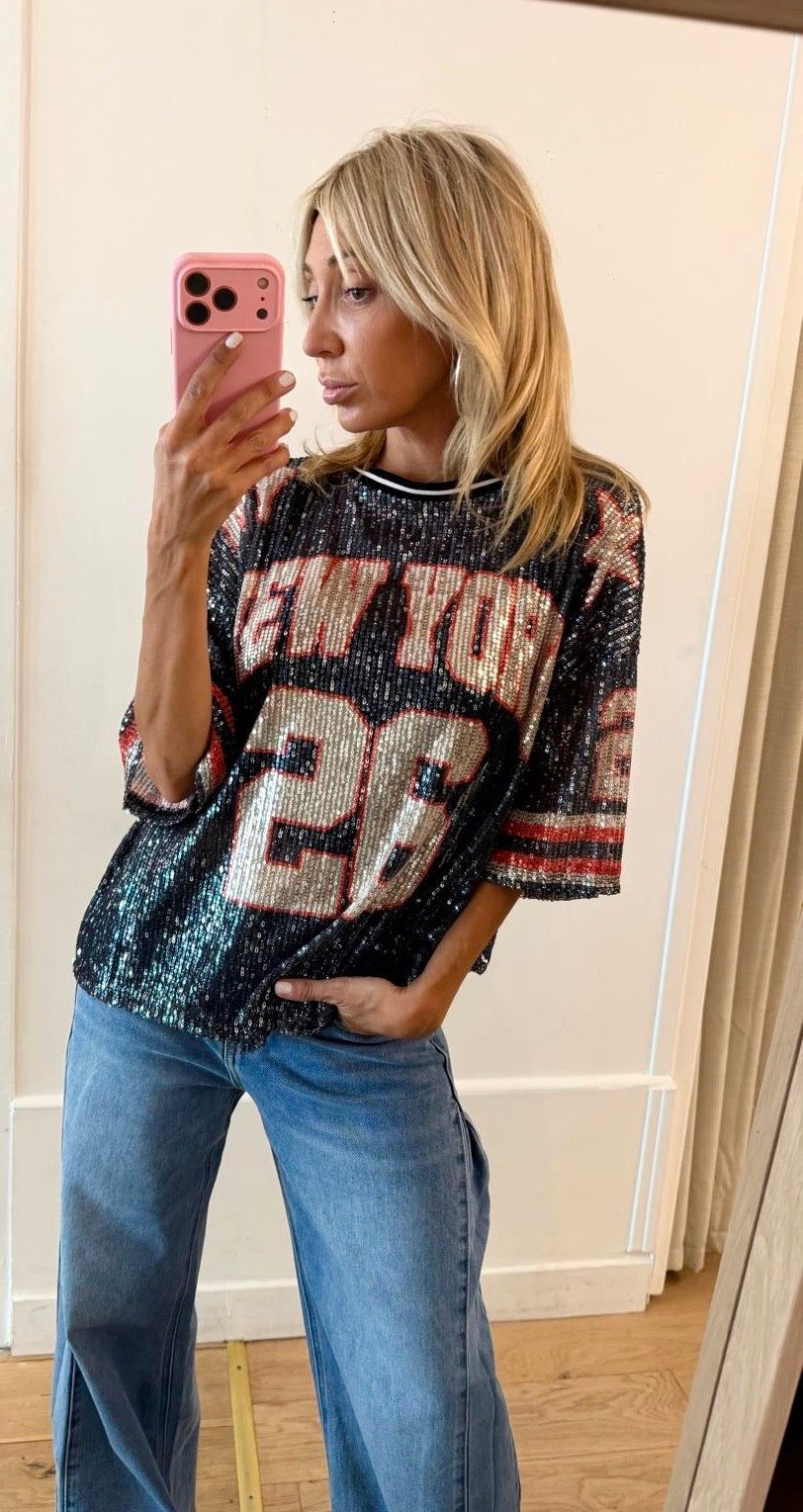 TEE SHIRT New York 79 noir rouge