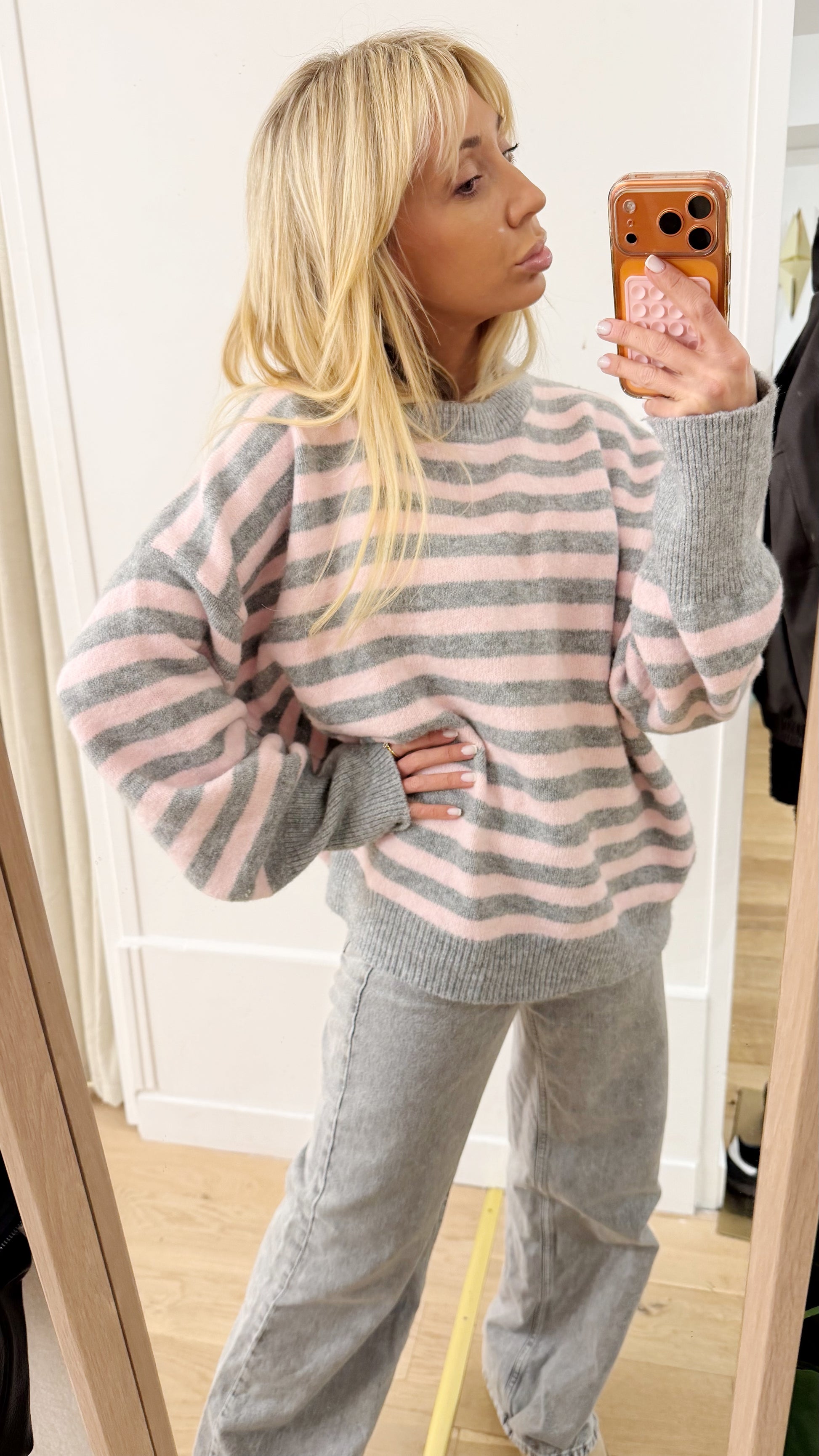 Pull milk grey & pink