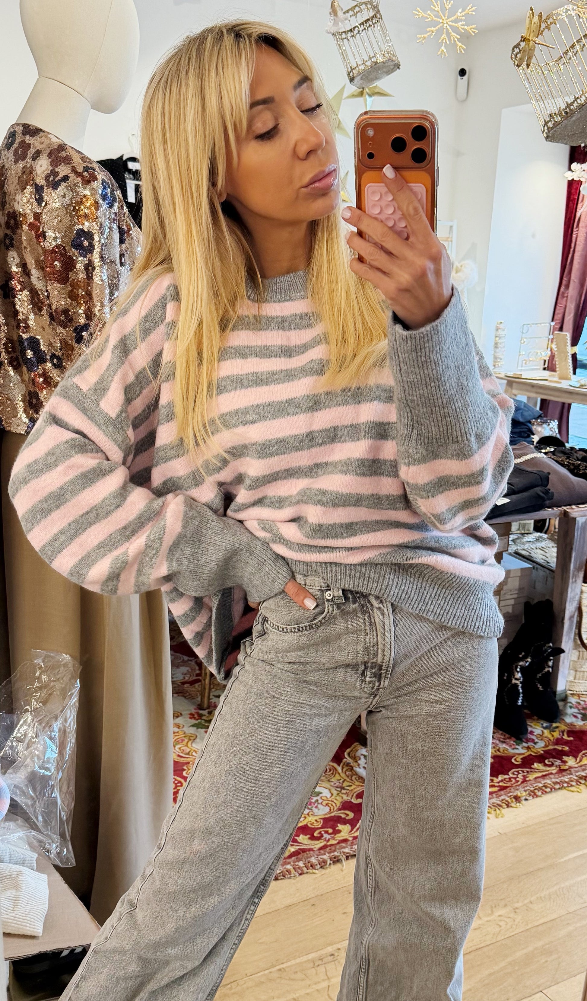 Pull milk grey & pink