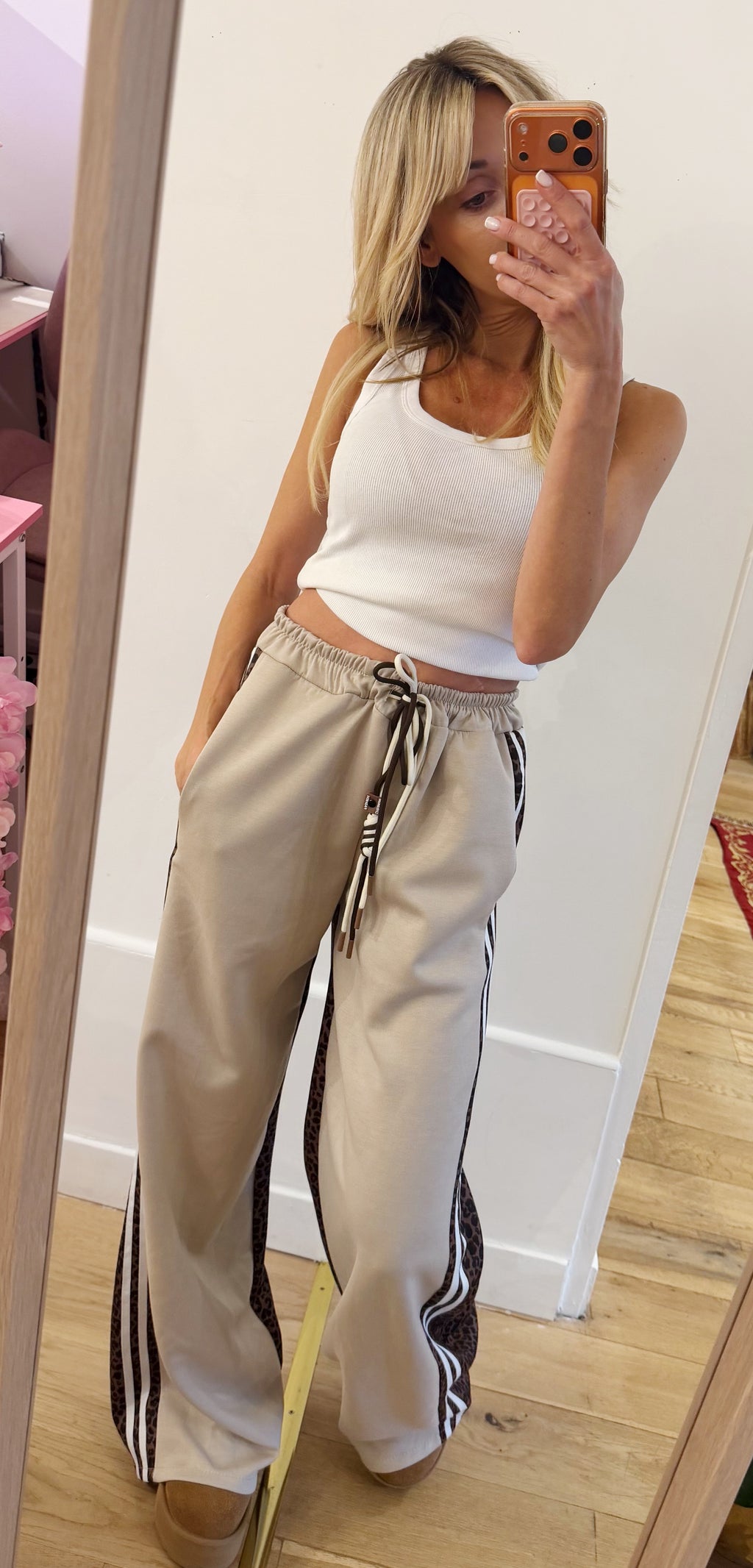 PANTALON jogging Panthera cream