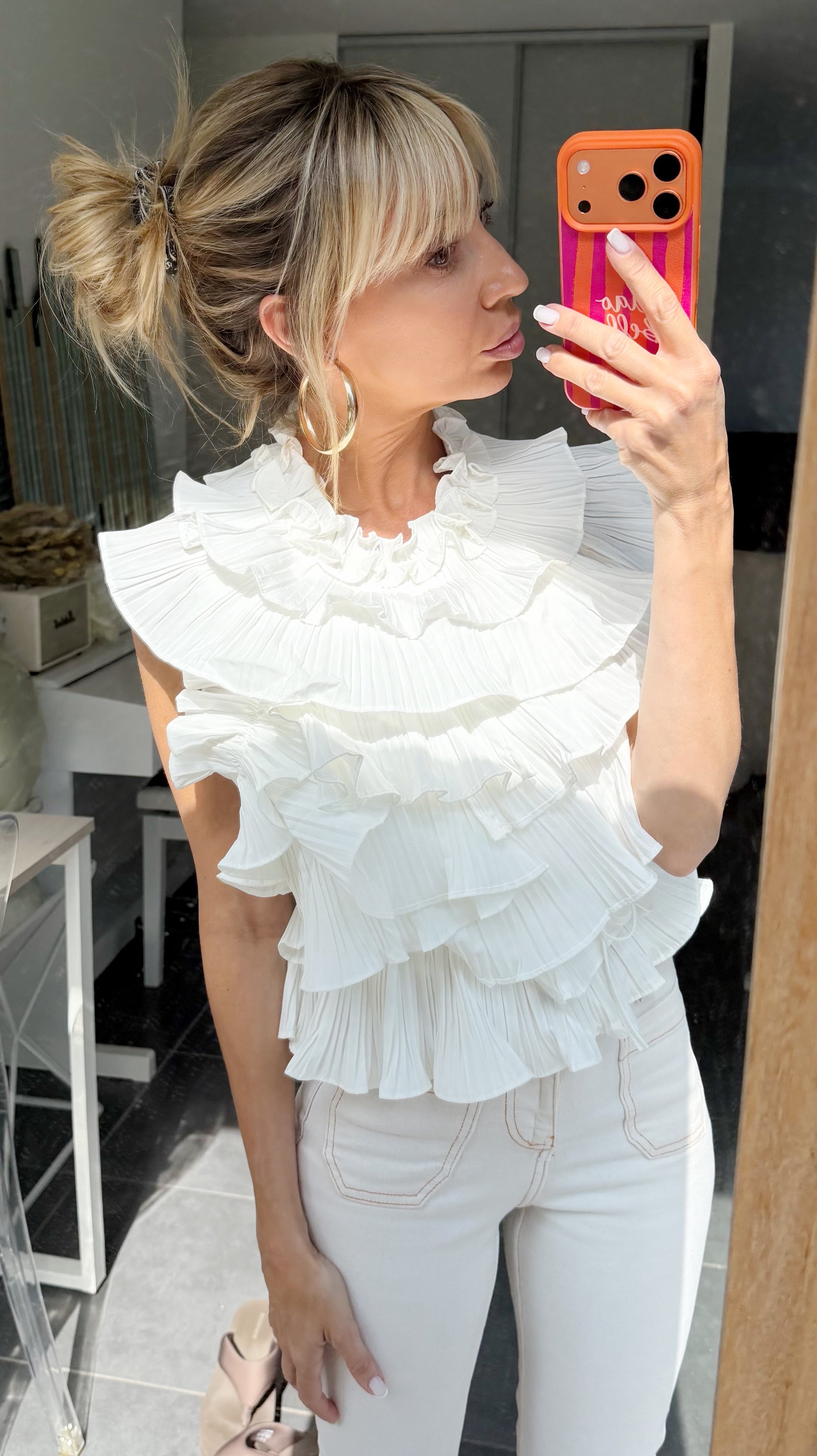 TOP coquillage blanc