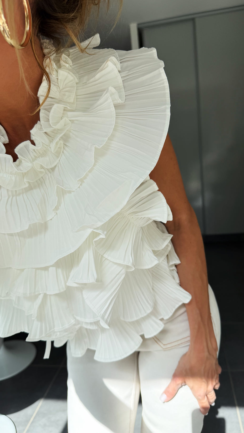 TOP coquillage blanc