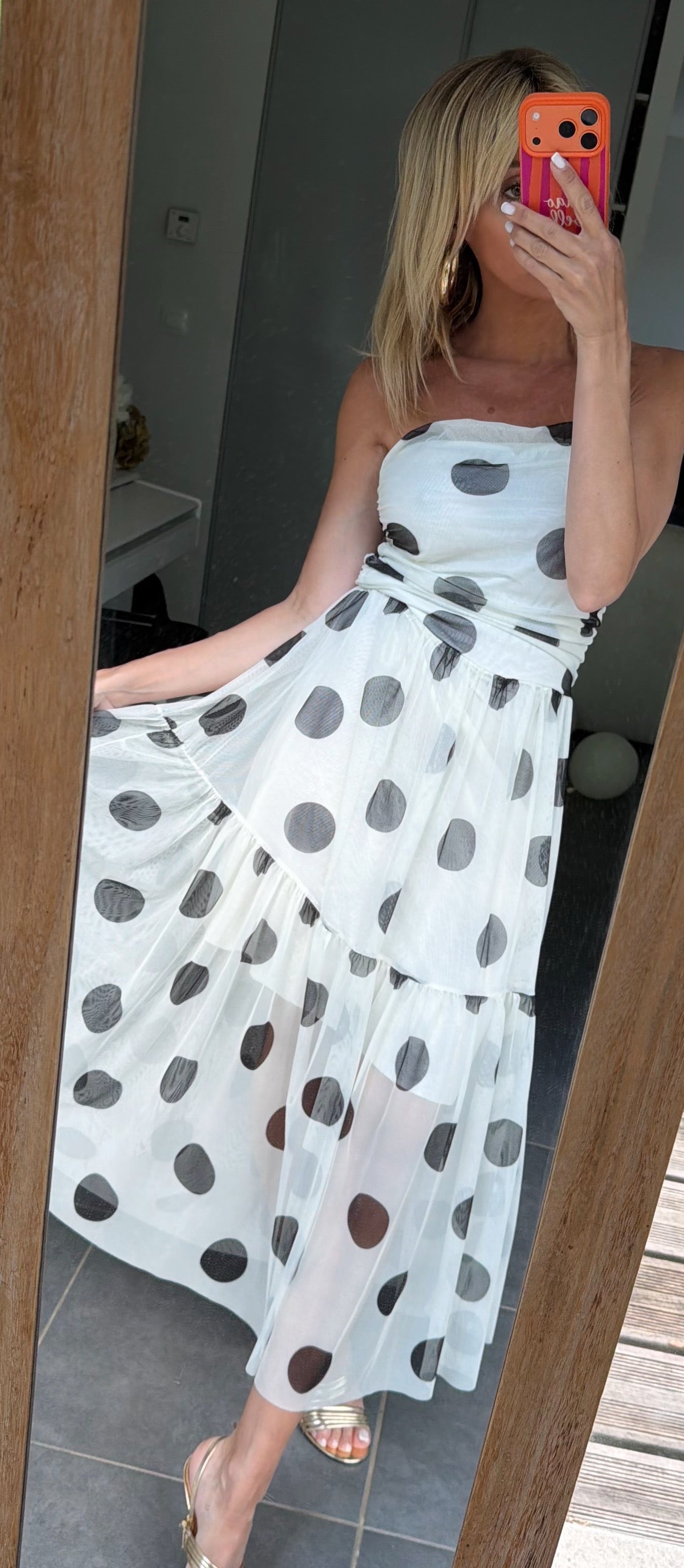 ROBE à pois White
