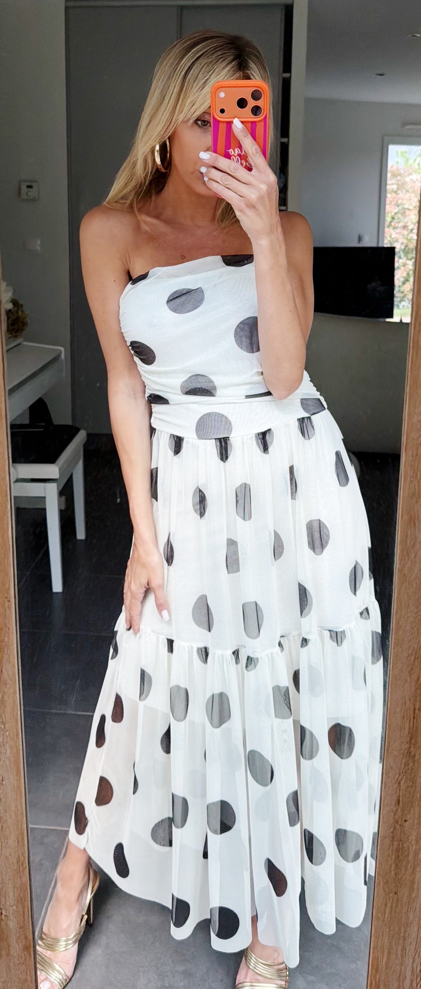 ROBE à pois White