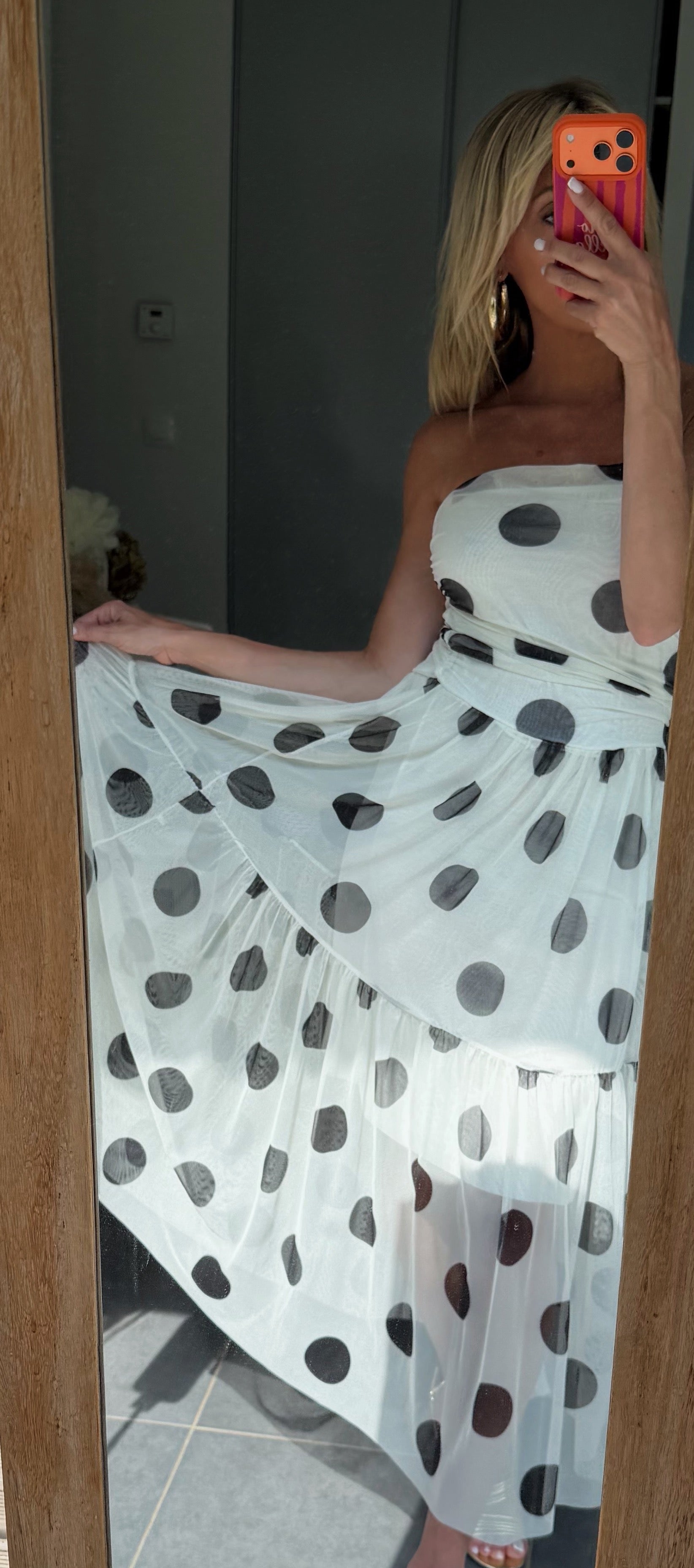 ROBE à pois White