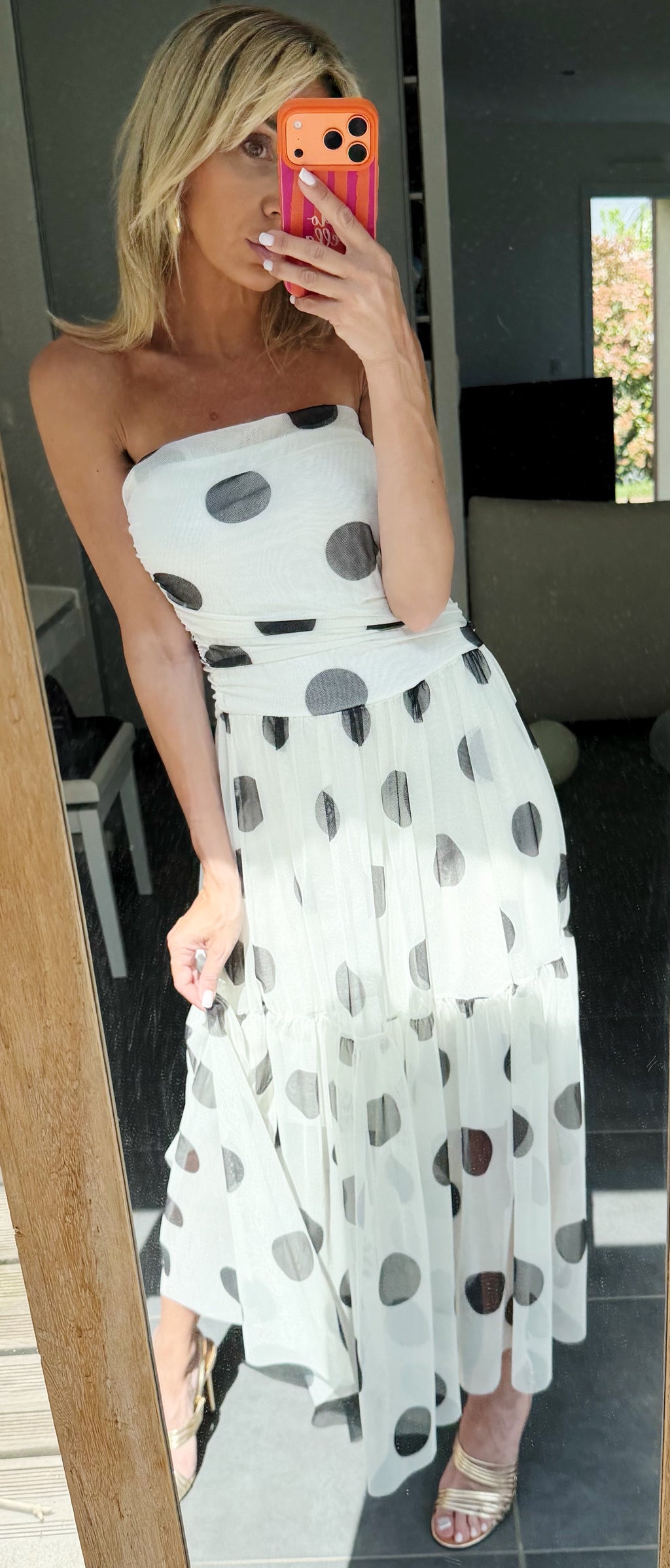 ROBE à pois White