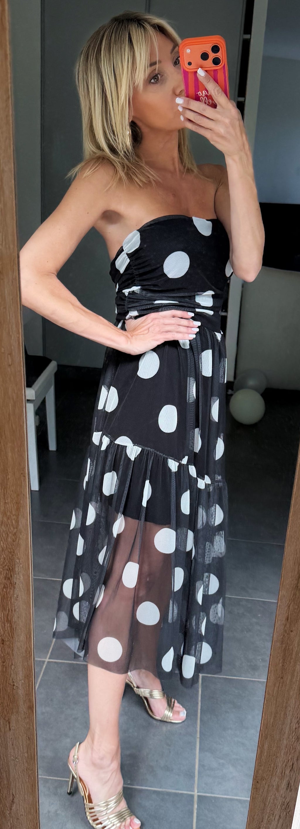 ROBE à pois Black