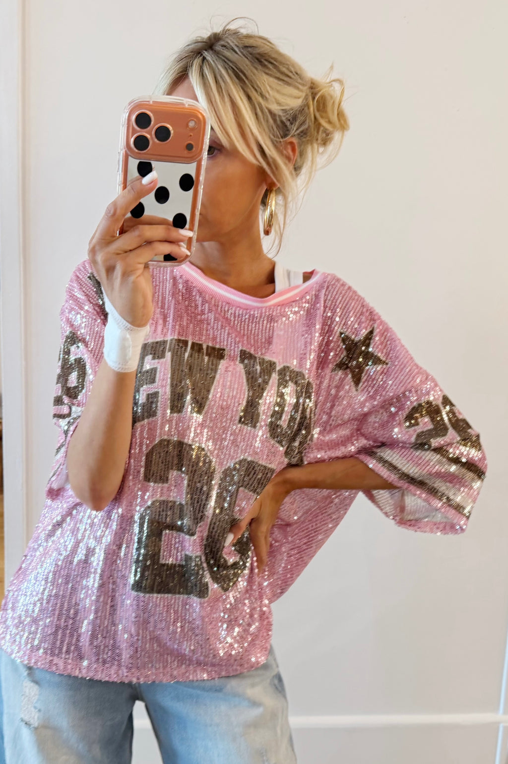 TEE SHIRT New York 26 Rose clair