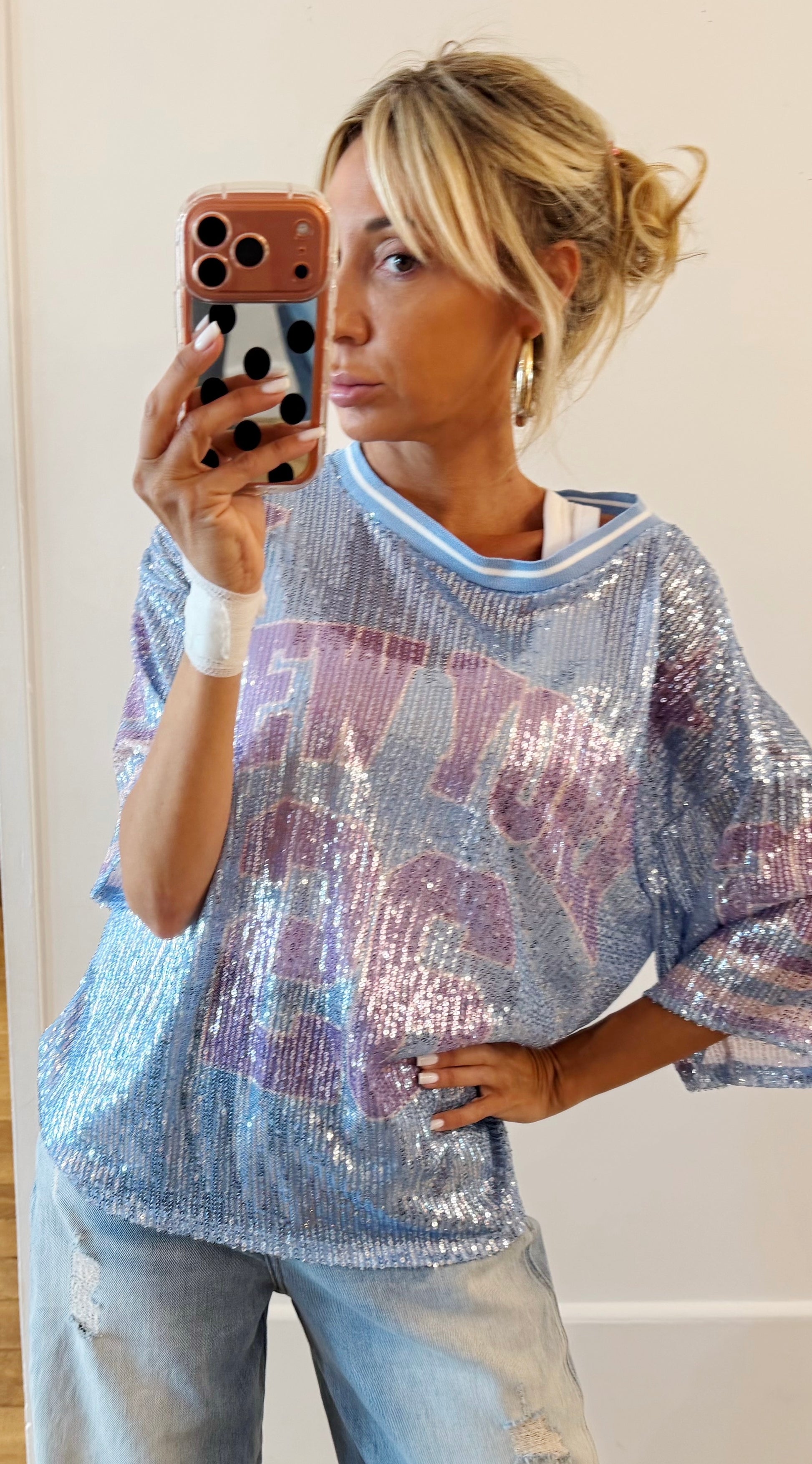 TEE SHIRT New York 26 Bleu ciel