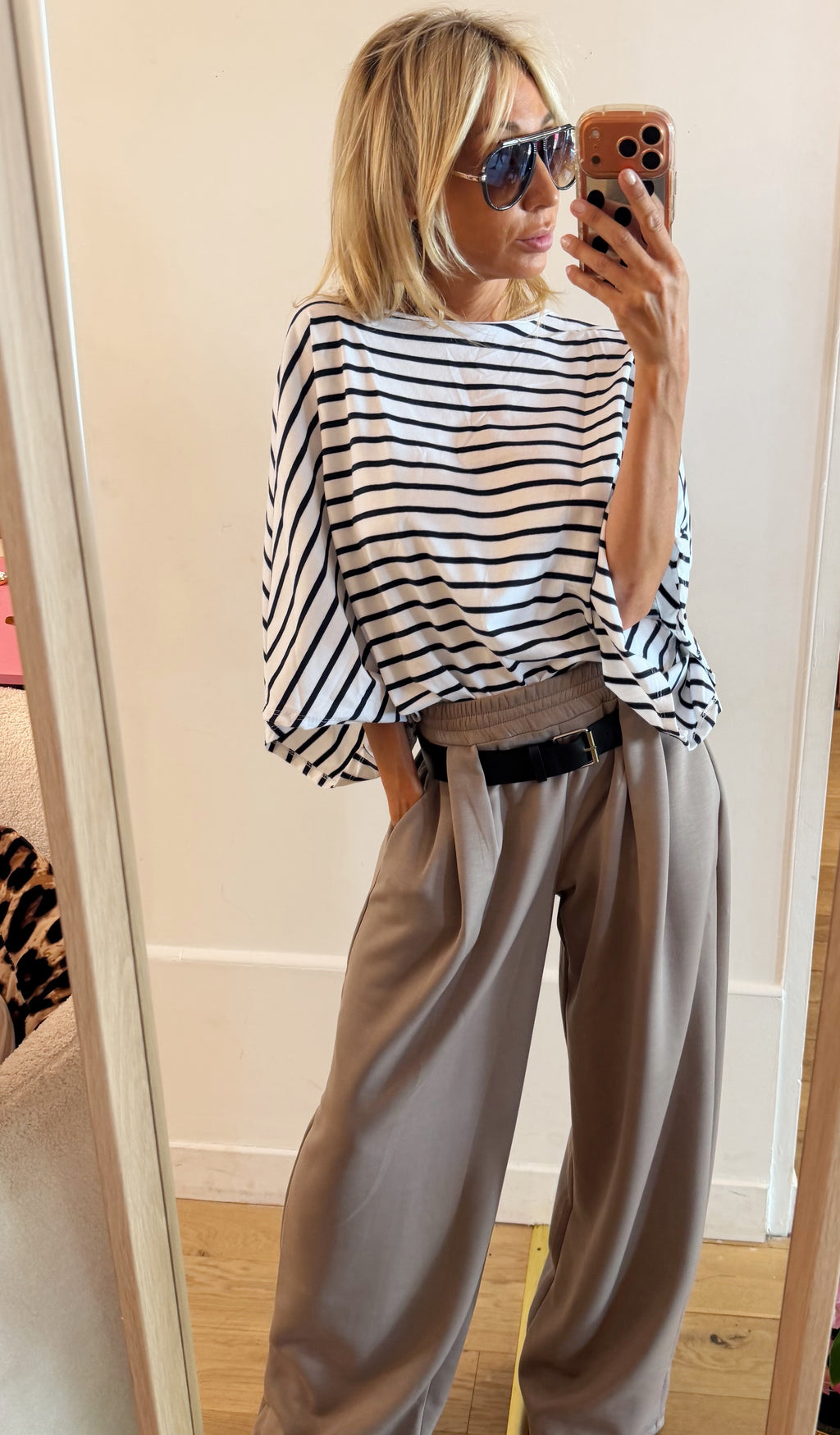 TEE SHIRT Marin blanc et noir