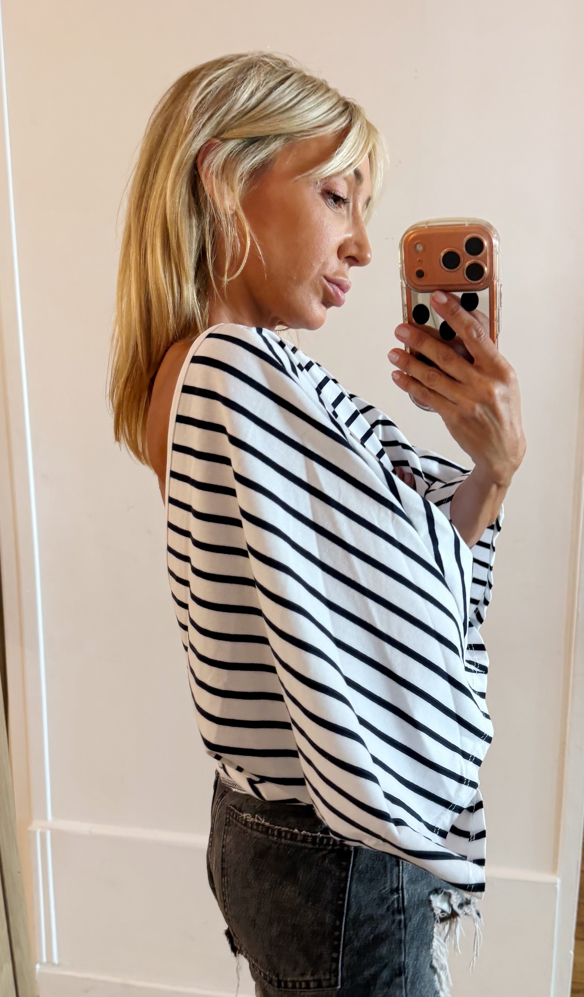 TEE SHIRT Marin blanc et noir