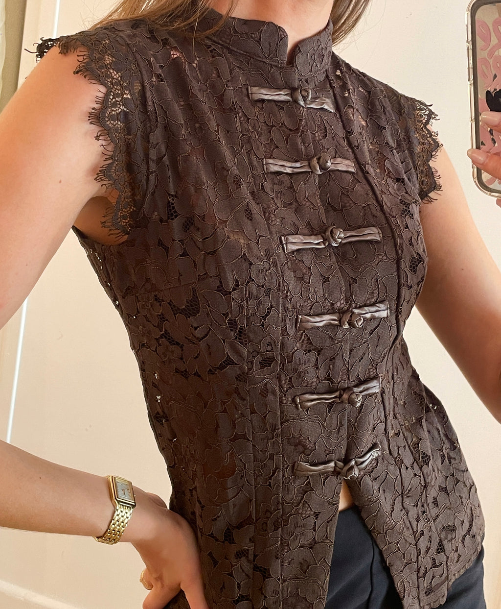 TOP lace brown