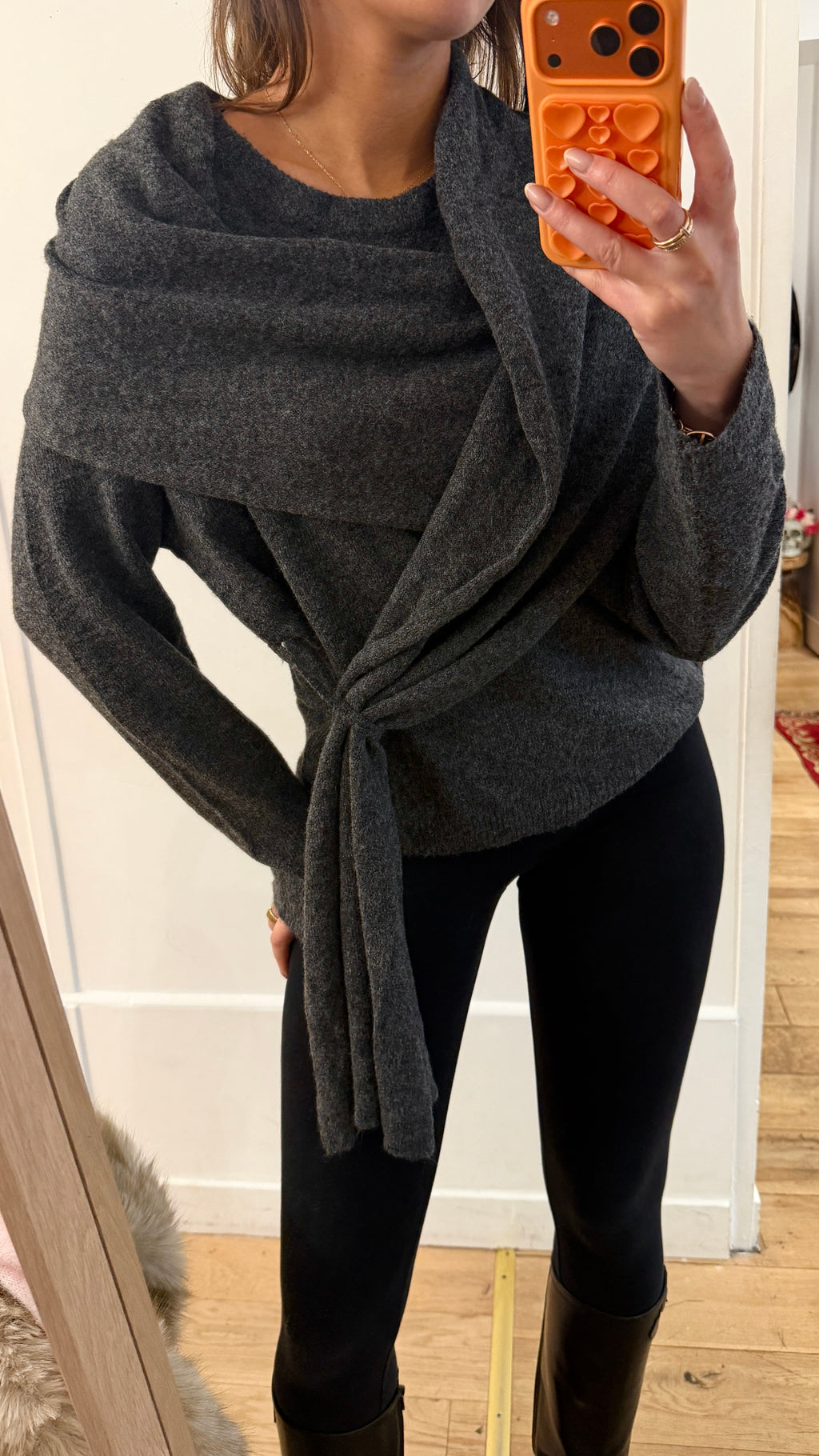 PULL Calipso GRIS ECHARPE
