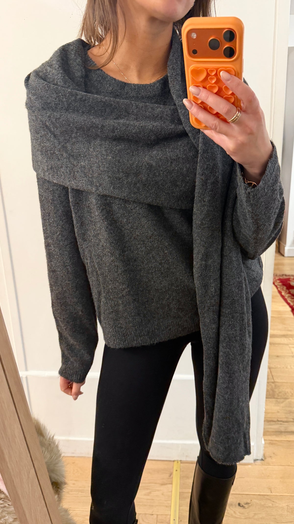 PULL Calipso GRIS ECHARPE
