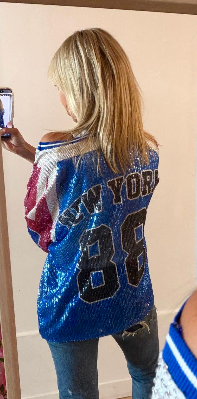 TEE SHIRT New York 88 bleu