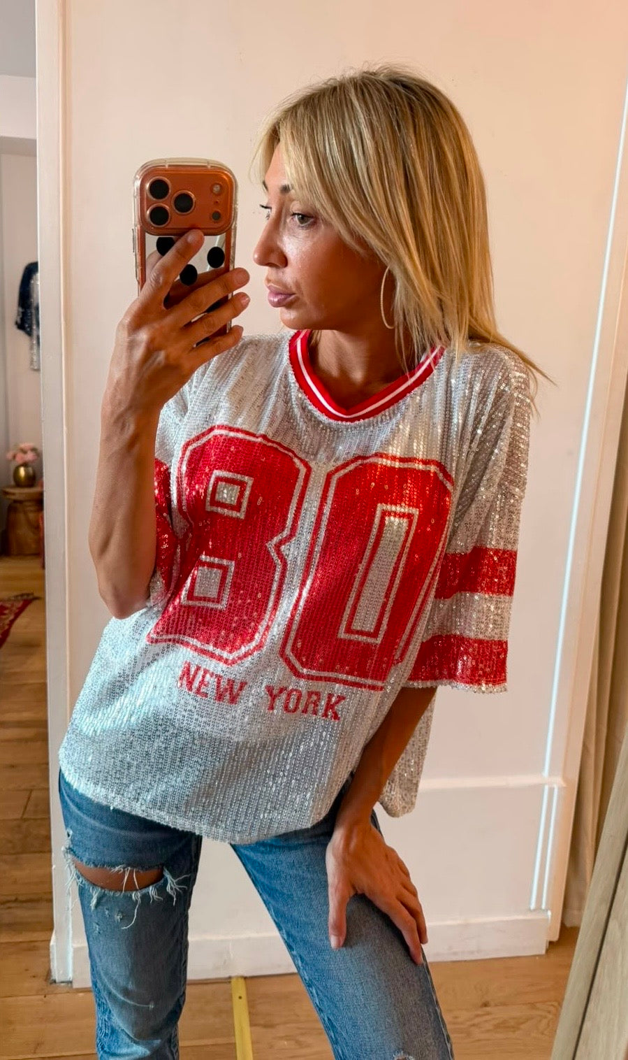 TEE SHIRT New York 80 rouge