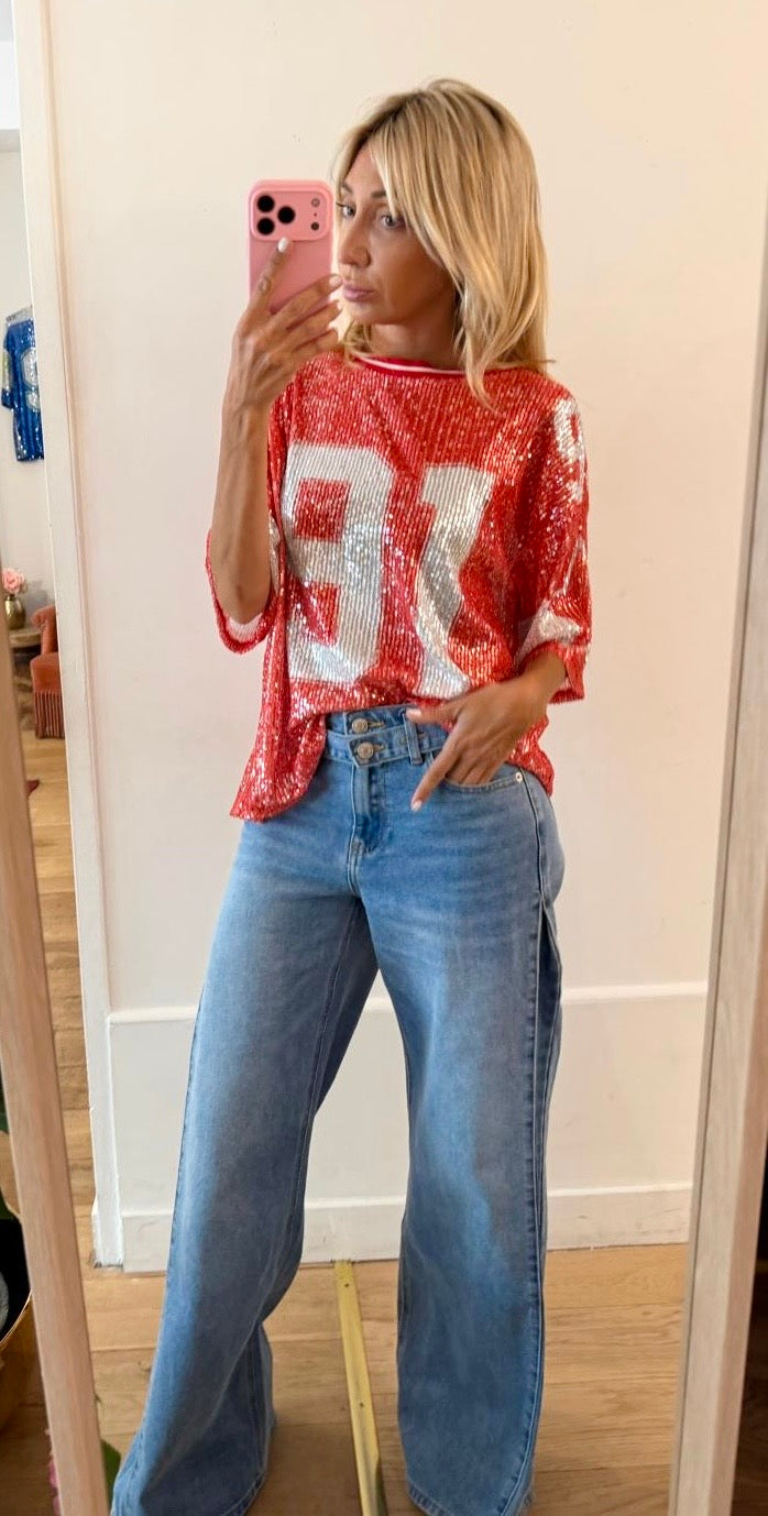 TEE SHIRT New York 91 rouge