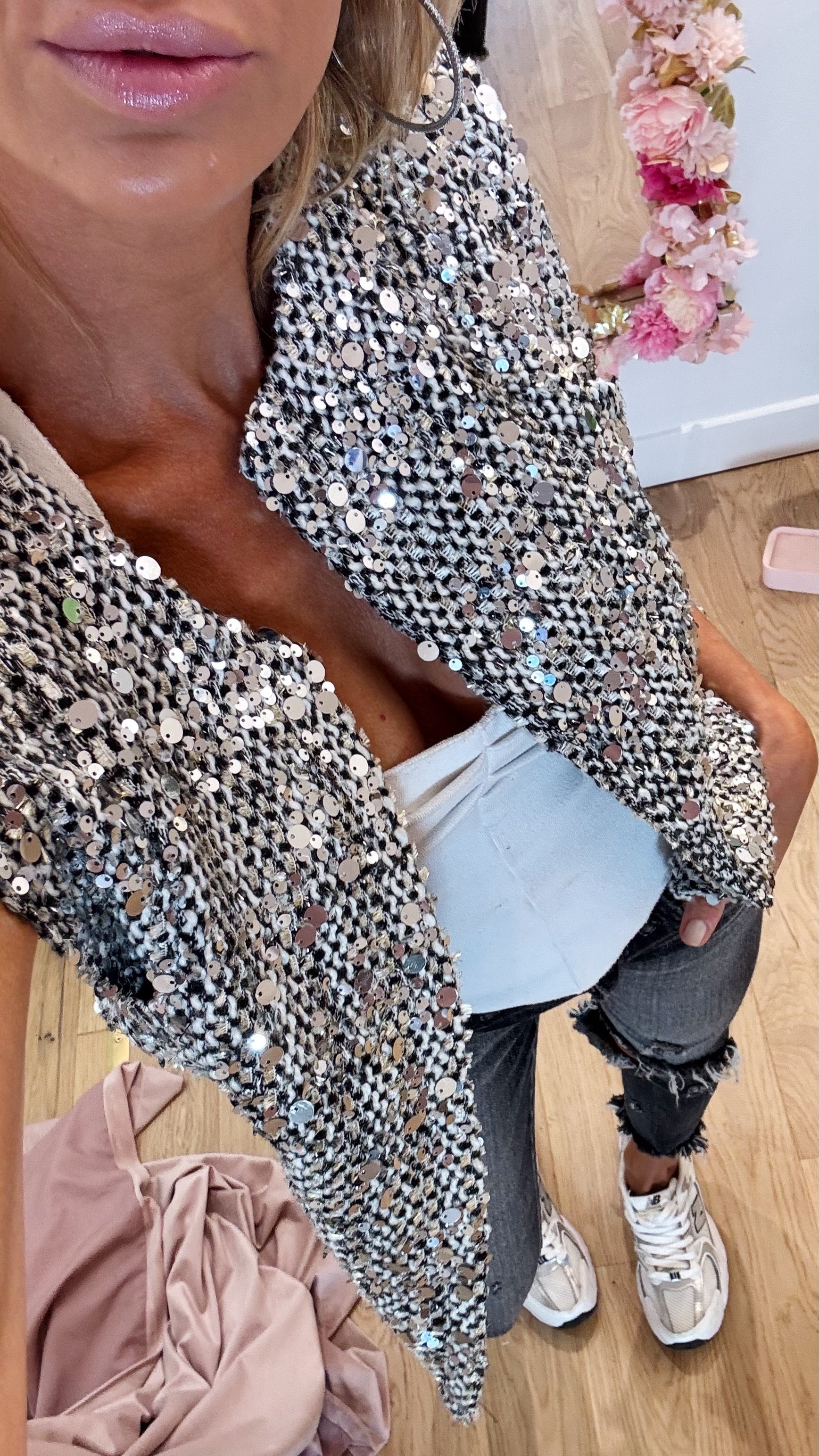 VESTE glitter sans manche